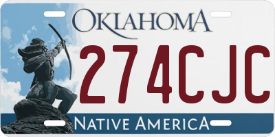 OK license plate 274CJC