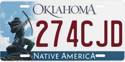 OK license plate 274CJD
