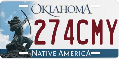 OK license plate 274CMY