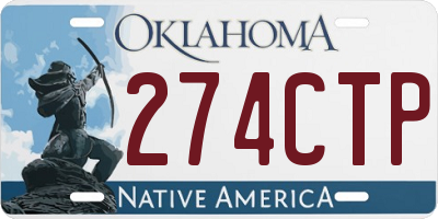 OK license plate 274CTP
