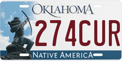 OK license plate 274CUR