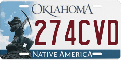 OK license plate 274CVD