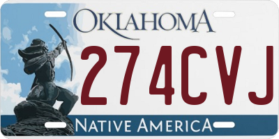 OK license plate 274CVJ