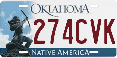 OK license plate 274CVK