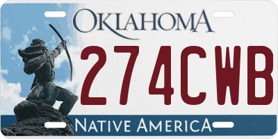 OK license plate 274CWB