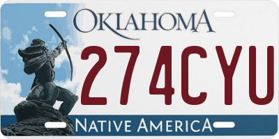 OK license plate 274CYU