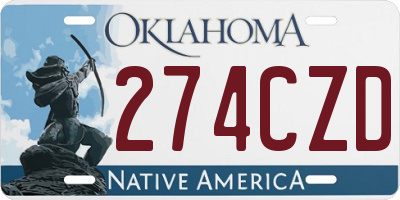 OK license plate 274CZD
