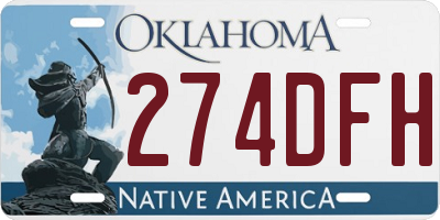 OK license plate 274DFH