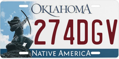 OK license plate 274DGV