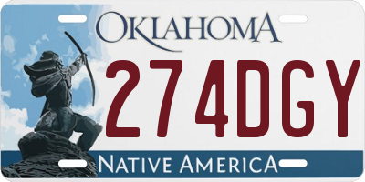 OK license plate 274DGY