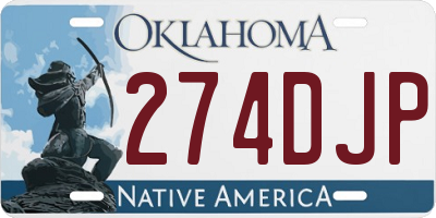 OK license plate 274DJP