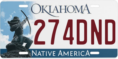 OK license plate 274DND