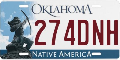 OK license plate 274DNH
