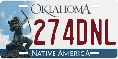 OK license plate 274DNL