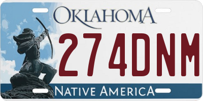 OK license plate 274DNM