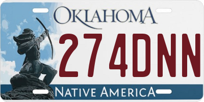 OK license plate 274DNN