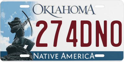 OK license plate 274DNO