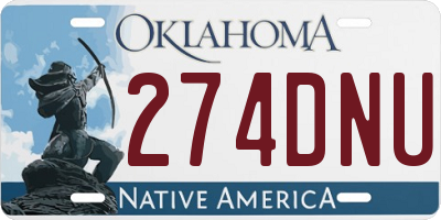 OK license plate 274DNU