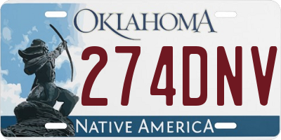 OK license plate 274DNV