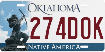 OK license plate 274DOK
