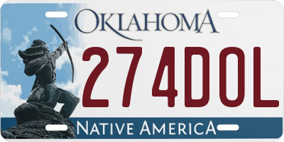 OK license plate 274DOL
