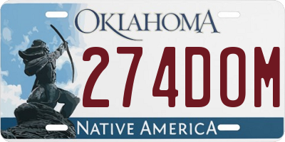 OK license plate 274DOM
