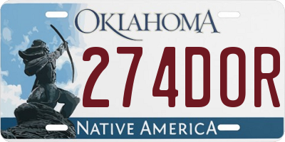 OK license plate 274DOR