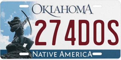 OK license plate 274DOS