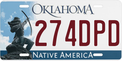 OK license plate 274DPD