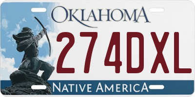 OK license plate 274DXL