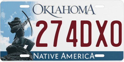 OK license plate 274DXO