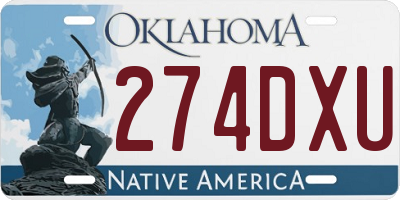 OK license plate 274DXU