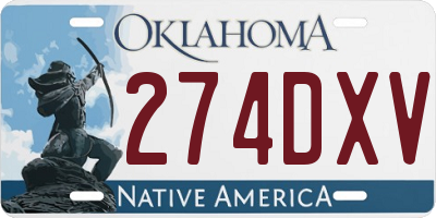 OK license plate 274DXV