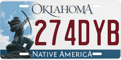 OK license plate 274DYB