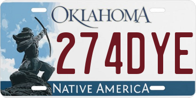 OK license plate 274DYE