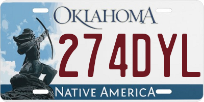OK license plate 274DYL