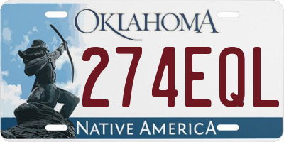 OK license plate 274EQL