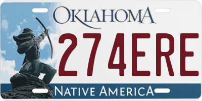 OK license plate 274ERE