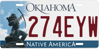 OK license plate 274EYW