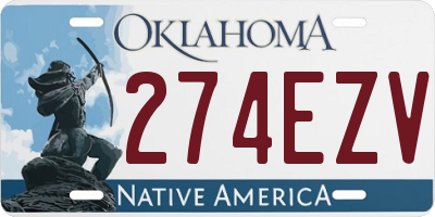 OK license plate 274EZV