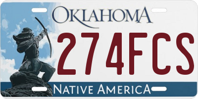 OK license plate 274FCS