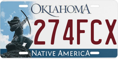 OK license plate 274FCX