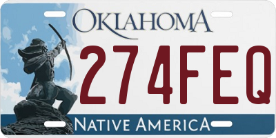 OK license plate 274FEQ