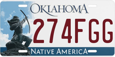 OK license plate 274FGG