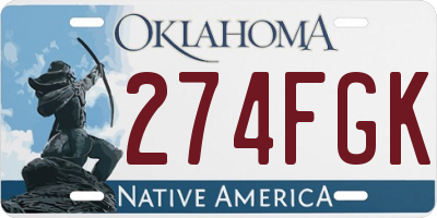 OK license plate 274FGK