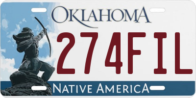 OK license plate 274FIL