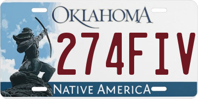 OK license plate 274FIV