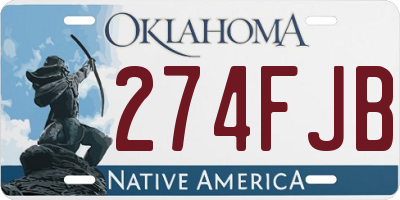 OK license plate 274FJB