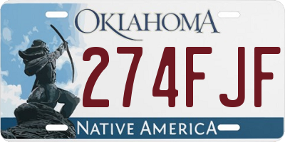 OK license plate 274FJF