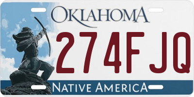 OK license plate 274FJQ